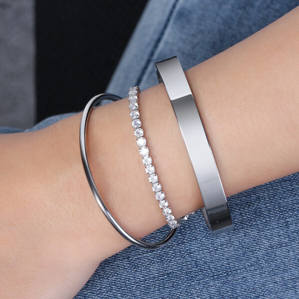 925 Sterling Silver Tennis chain Bracelet 7.5" 3 mm - Image 5