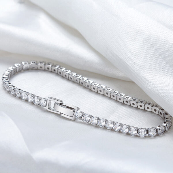 925 Sterling Silver Tennis chain Bracelet 7.5" 3 mm - Image 2