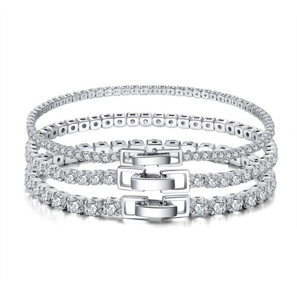 925 Sterling Silver Tennis chain Bracelet 7.5" 3 mm - Image 3