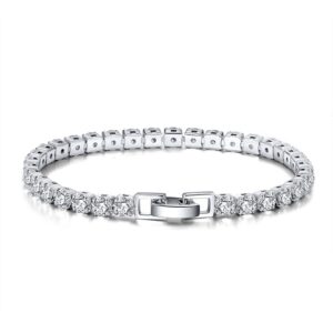 925 Sterling Silver Tennis chain Bracelet 7" 4 mm