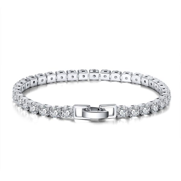 925 Sterling Silver Tennis chain Bracelet 7.5" 4 mm