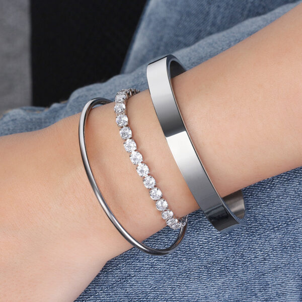 925 Sterling Silver Tennis chain Bracelet 7.5" 4 mm - Image 6