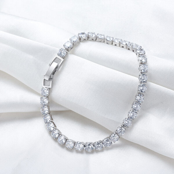 925 Sterling Silver Tennis chain Bracelet 7.5" 4 mm - Image 2