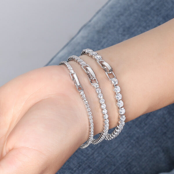 925 Sterling Silver Tennis chain Bracelet 7.5" 4 mm - Image 5