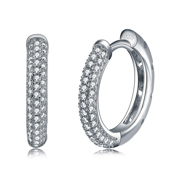 925 Sterling Silver Hoop Earrings with cubic zirconia