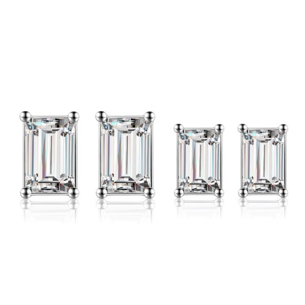 925 Sterling Silver Stud Earrings with stone 4 mm - Image 4