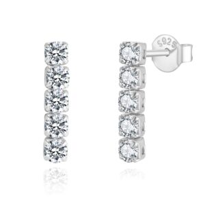 Womens 925 Sterling Silver stud Earrings with stones