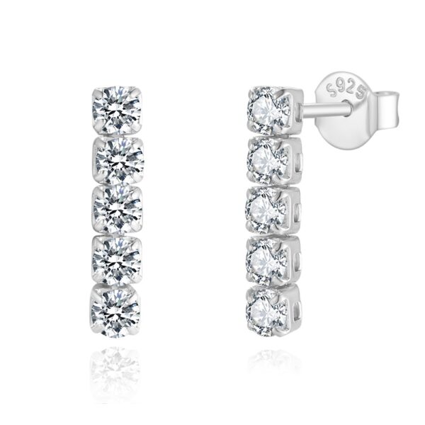 Womens 925 Sterling Silver stud Earrings with stones