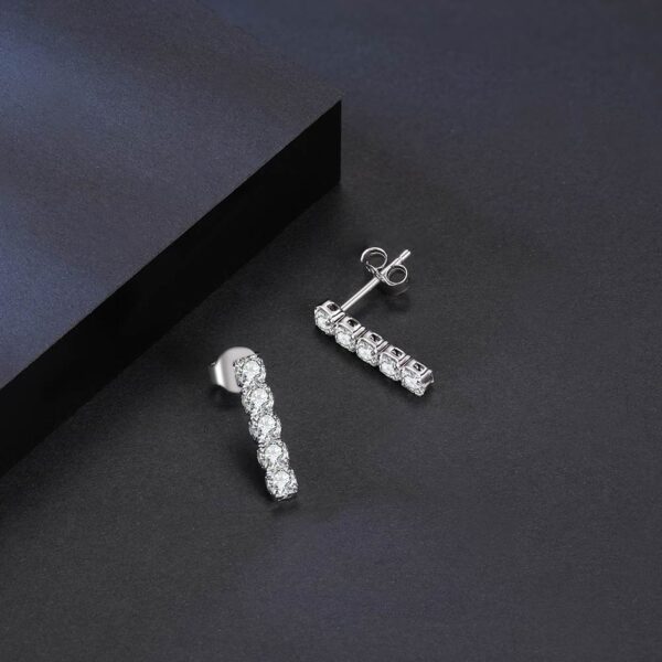 Womens 925 Sterling Silver stud Earrings with stones - Image 3