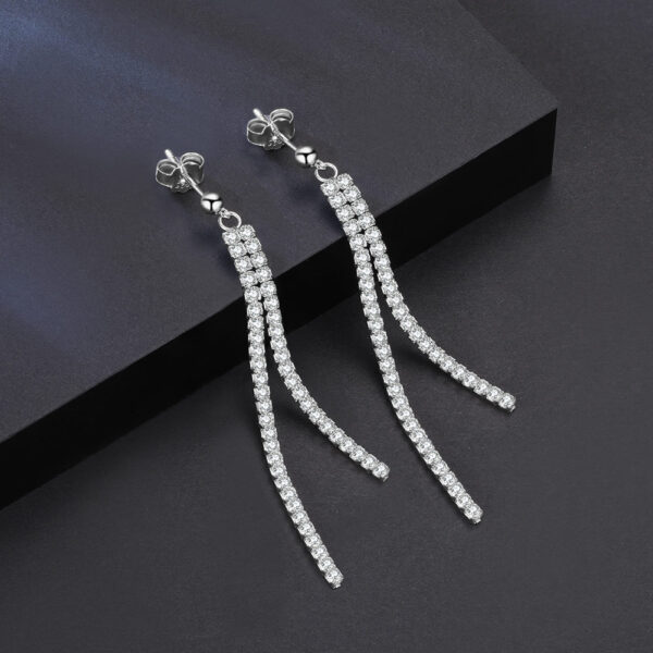 Womens 925 Sterling Silver Dangle Earrings - Image 2