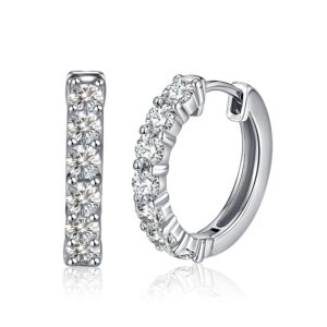 925 Sterling Silver Hoop Earrings with cubic zirconia for her