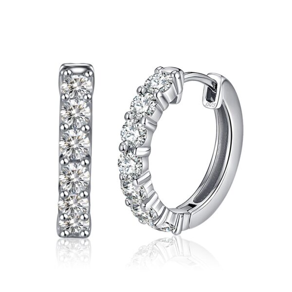 925 Sterling Silver Hoop Earrings with cubic zirconia for her