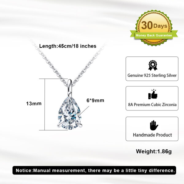 Womans 925 Sterling Silver Necklace with shinning stone - Image 5