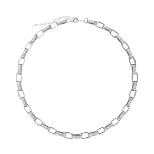 925 Sterling Silver Necklace for her Punk Style Cuban Link Chain