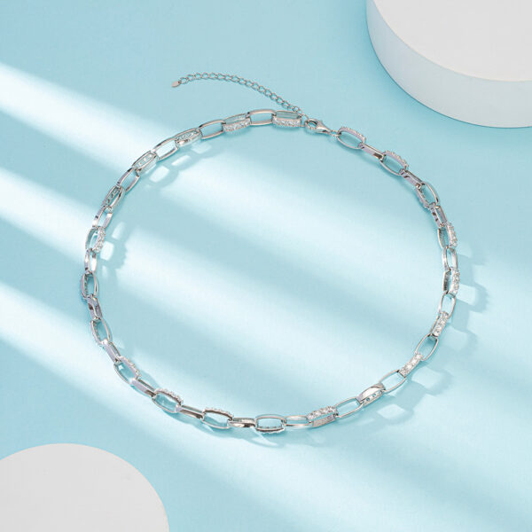 925 Sterling Silver Necklace for her Punk Style Cuban Link Chain - Image 2