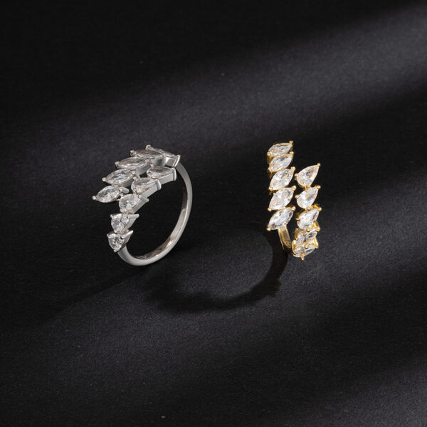 925 Sterling Silver Adjustable ring with stones for her - Image 5