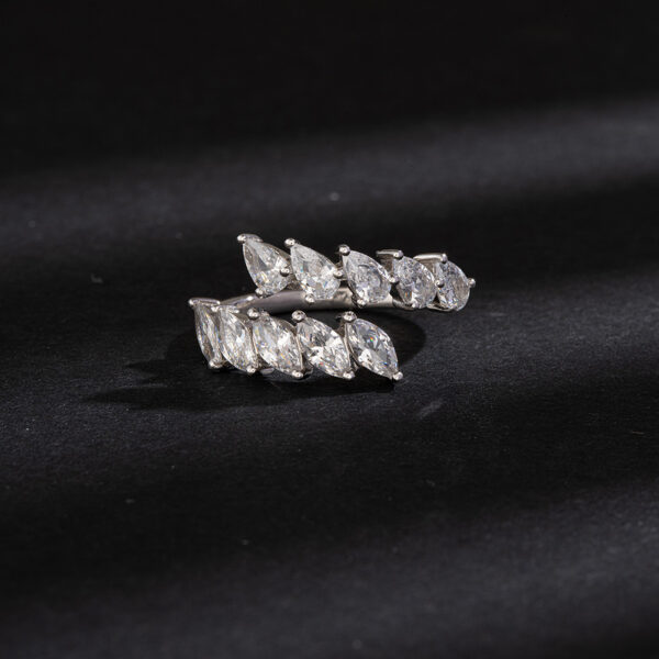 925 Sterling Silver Adjustable ring with stones for her - Image 4