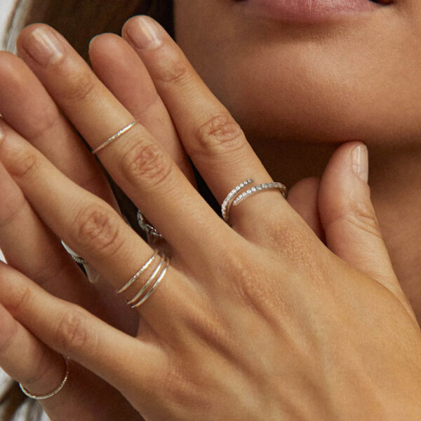 Silver jewerly ring for her with stones - Image 3