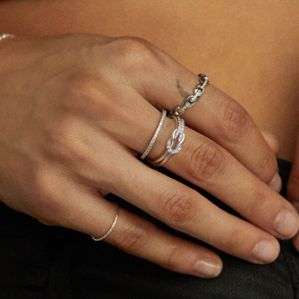 Silver womens ring 925 Sterling Silver Size 6 - Image 3