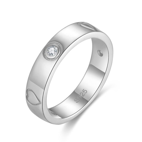 925 Sterling Silver ring for her with heart Size 8
