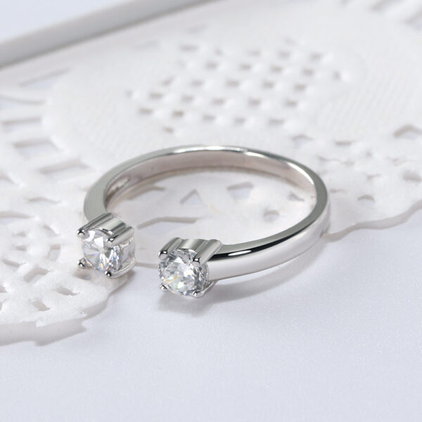 Adjustable womans ring 925 Sterling Silver with stones - Image 2