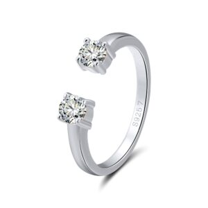 Adjustable womans ring 925 Sterling Silver with stones