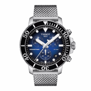 Tissot T120.417.11.041.02 Seastar 1000 Chronograph Blue dial watch for man mesh strap