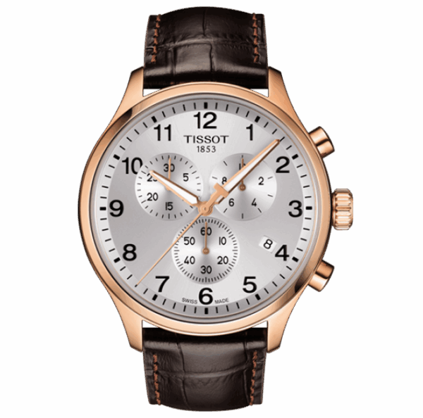 Tissot T116.617.36.037.00 Chrono XL Classic rose gold watch with leather strap