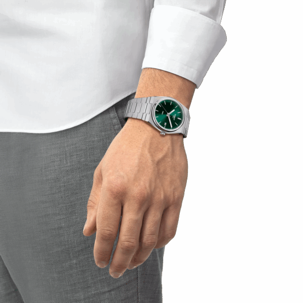 Tissot T137.410.11.091.00 PRX 40mm green dial silver watch for him - Image 2