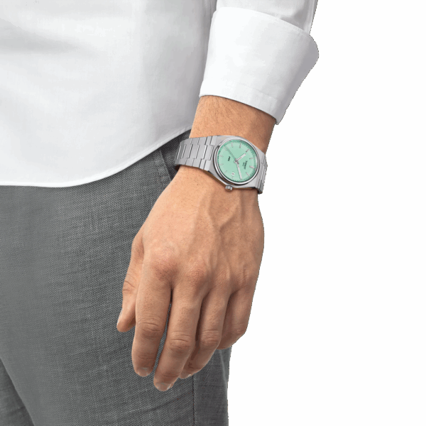 Tissot T137.410.11.091.01 PRX 40mm light green dial silver watch for him - Image 2
