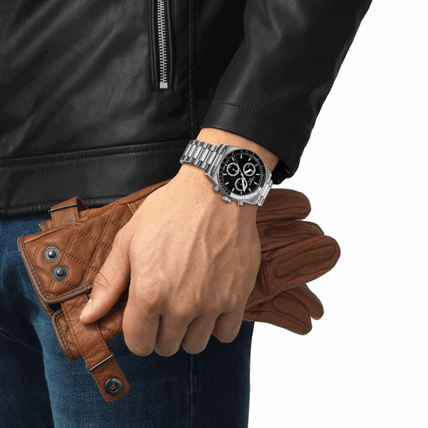 Tissot T149.417.11.051.00 PR516 Chronograph black dial silver watch for him - Image 4